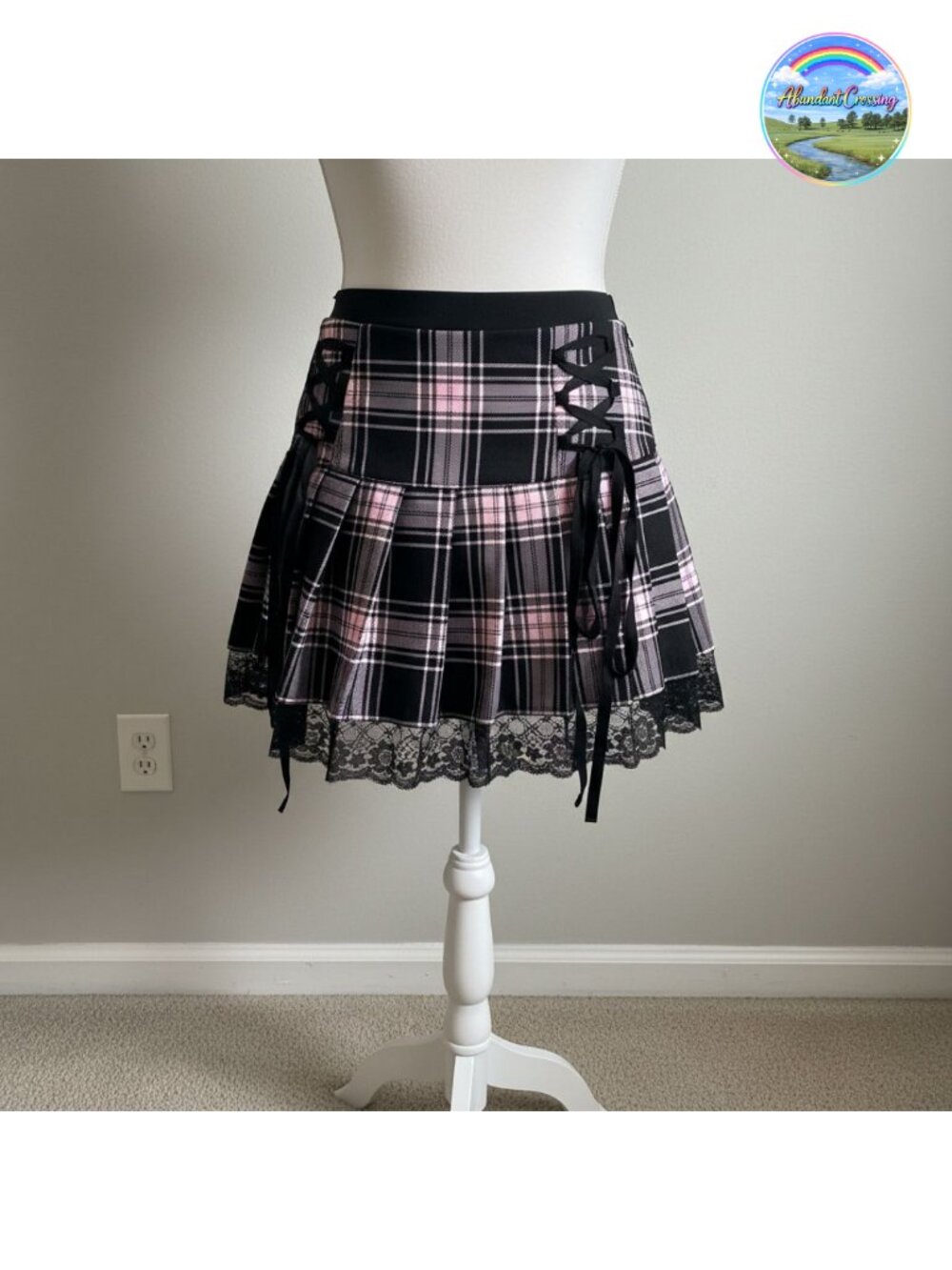 Women Gothic Pleated Mini Skirt High Waist A-Line Punk Cosplay Skirt